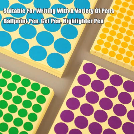 8mm to 50mm Round Dot Stickers Coloured Paper Labels Circles Dot Adhesive Sticky - Aimall