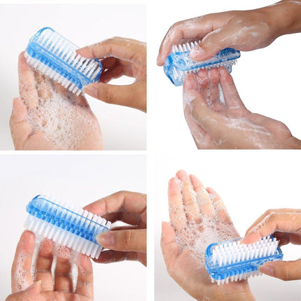 4PCS Two Sided Nail Brush Soft Stiff Bristles Hand Fingernail Scrubber Tool