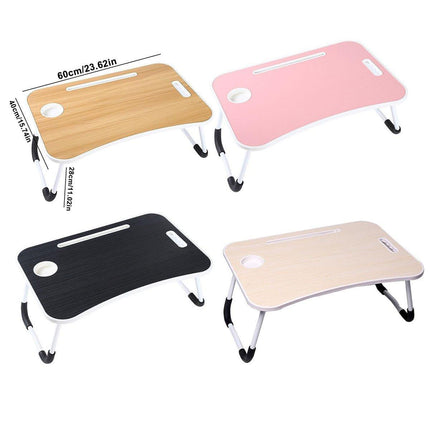 Laptop Bed Table Foldable Lap Standing Desk with Cup Slot for Indoor Picnic Tray
