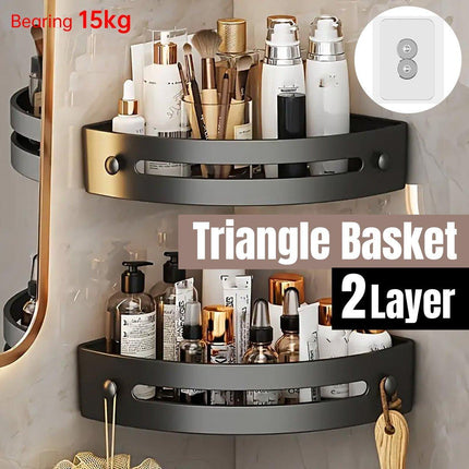 Bathroom Corner Shower Shelf Shampoo Soap Holder Rack Storage Organiser Caddy