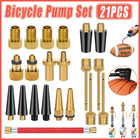 21pcs Bicycle Valve Adapter Set Universal Bike Tire Valve Converter Group Kit