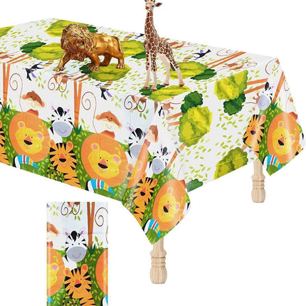 Animal Jungle Zoo Safari Party Supplies Plastic Tablecloth Table Cover - Aimall