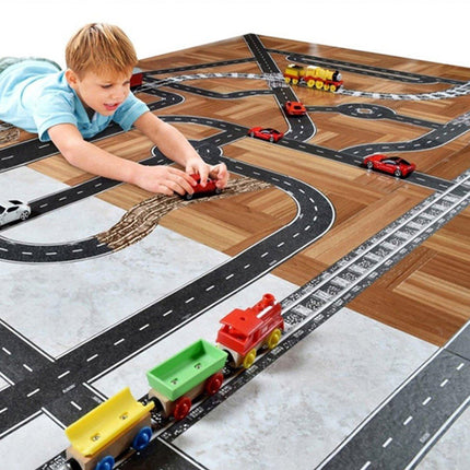 4pcs Kids DIY Road Track Traffic Tape Railway Highway Play Adhesive Tape Set