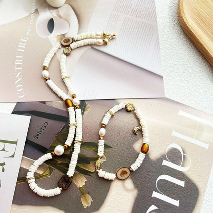 Pepe Wheel Pearl Necklace And Bracelet Set Elegant Jewelry For Women Fashion