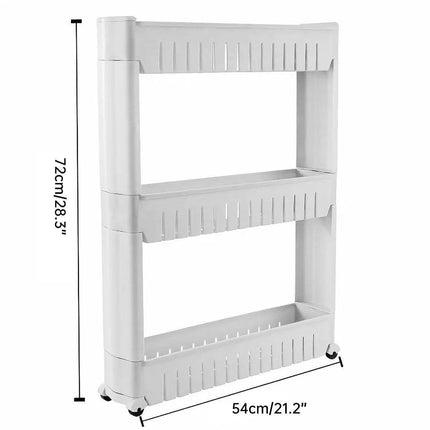 Movable 3 Layer Plastic Kitchen Storage Rack Refrigerator Gap Shelf Organizer