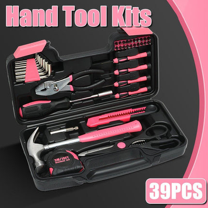 39pcs Household Hardware Tool Set Multi-purpose Manual Toolbox Repair Kit Home