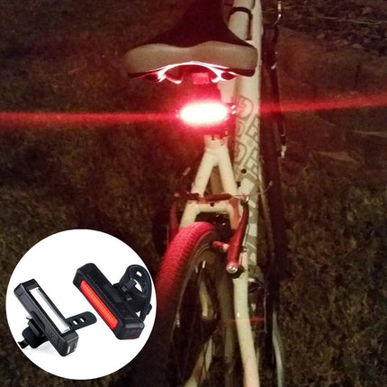 1x USB Rechargeable LED Bike Front Light headlight lamp Bar rear Tail Wide Beam