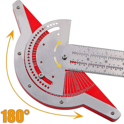 Woodworking Edge Ruler Protractor Angle Measuring Tool Carpenter