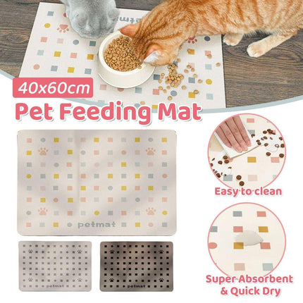 Pet Feeding Mat Dogs Cats Absorbent Non Slip Pet Placemat Waterproof Mat