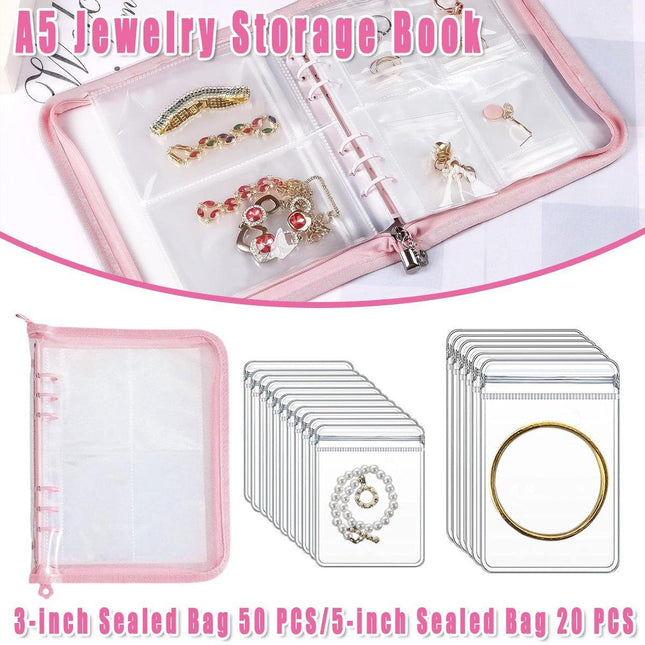 Jewelry Storage Booklet Organizer Ziplock Pouch Flipchart Zipper Display Bag