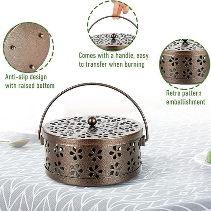 Iron Mosquito Incense Box Fireproof Tray Stand Indoor Household Incense Holder
