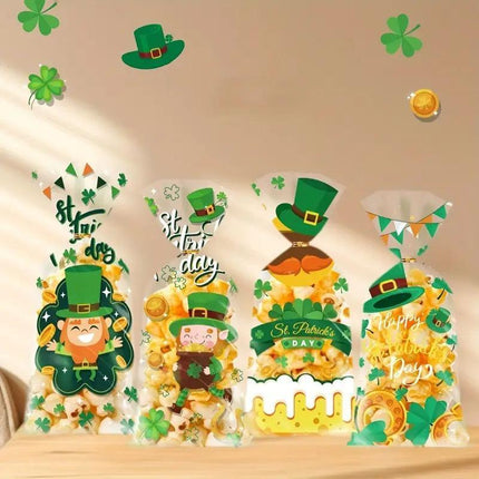 150pcs St Patricks Day Goodie Bags Party Favour Flat Pocket Gift Wrap Set