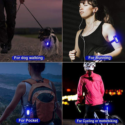 Safety Warning Lamp LED Tail Light Bicycle Cycling Back Rear Bike Helmet Running - Aimall
