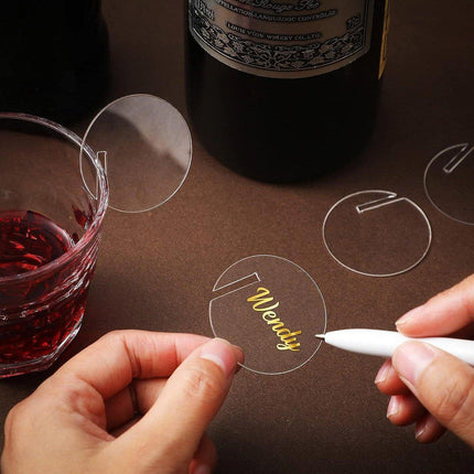 30pcs Round Drink Markers Wine Glass Decoration Label Set Party Cup Identifier
