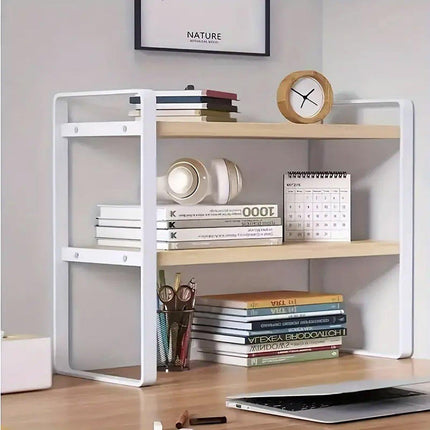 Adjustable Height Multi-Layer Desktop Bookshelf Home Office Floor Organizer Rack
