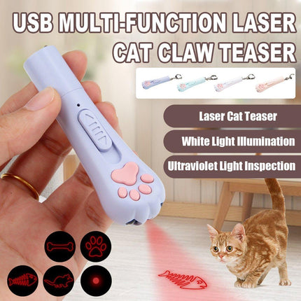 Mini Handheld Cat Claw Teasing Toy Interactive Pet Play Wand for Kitten Exercise