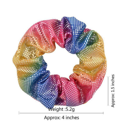 10PCS Shiny Metallic Elastic Hair Ties Women Hair Scrunchies Ponytail Holder - Aimall