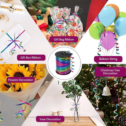 400m Glitter Laser Ribbon for Balloons Birthday Party Banners Pull String Tie