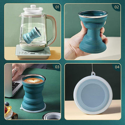 Silicone Folding Travel Mug Portable Retractable Collapsible Mug Outdoor Camping
