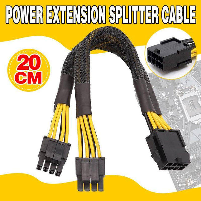 8Pin ATX 12v CPU EPS Power Extension Splitter Cable Adapter Motherboard copper - Aimall