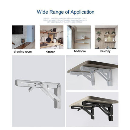 Traderight Table Bracket Folding Stainless Steel 150KG Wall Shelf Bench 2PCS - Aimall