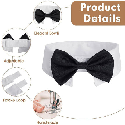 2pcs Pet Bow Tie Collar Dog Cat Suit Dress Accessories Adjustable Neck Strap