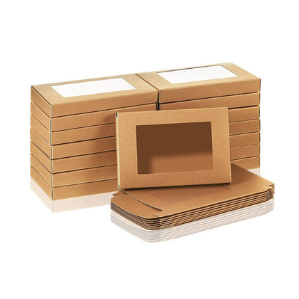 50pcs Rectangular Window Gift Paper Box Candy Biscuit Packaging Boxes