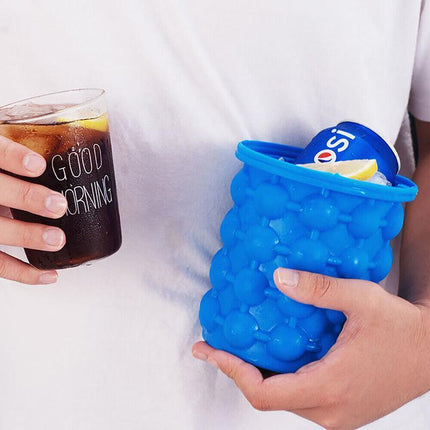 Silicone Ice Cube Magic Maker Revolutionary Space Saving Ice Tray Bucket - Aimall