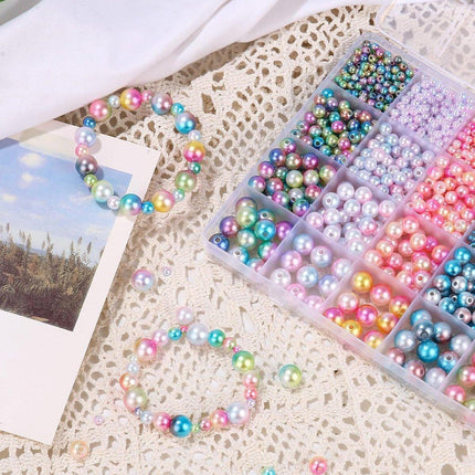 1890PCS Mermaid Faded Colour Perforated Pearl DIY Craft Set Jewelry Making