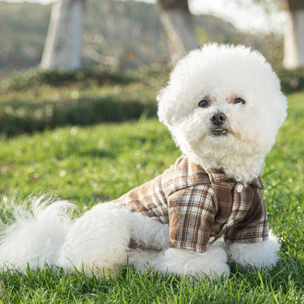 Soft Puppy Plaid Shirt Dog Clothes Jumpsuit Cat Pet Check Coat Summer T-shirt