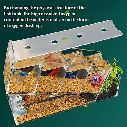 Acrylic Desktop Ecological FishTank Multi-Grid Isolation Self-circulating Water