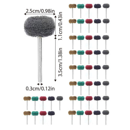 50pcs Mini Nylon Brush Set Grinding Head Polishing Machine Accessories Tools