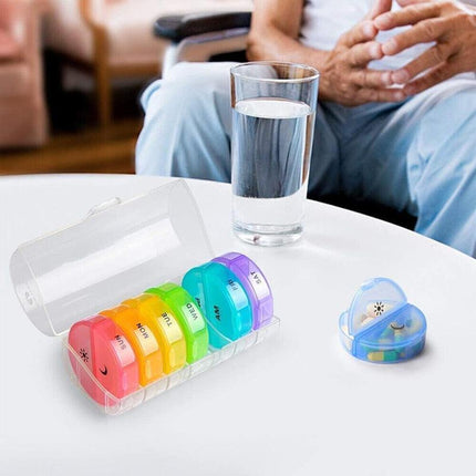 7 Day Weekly Case Dispenser Medicine Tablet Organizer Storage Container Pill Box - Aimall