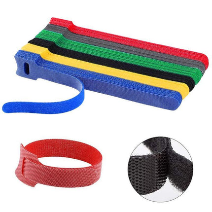 100PCS Reusable Cable Tie Nylon Hook Loop Strap Cord Ties PC TV Organiser