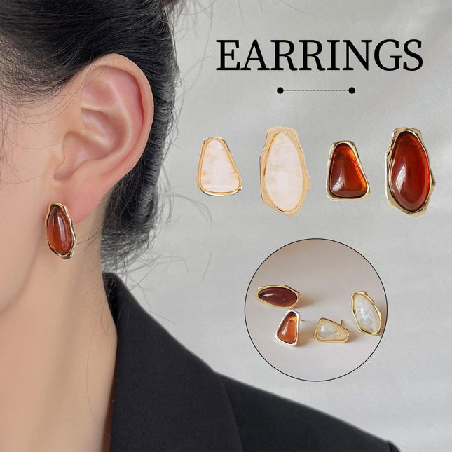 Vintage Acrylic Stud Earrings Fashion Jewelry for Women and Girls Retro Style