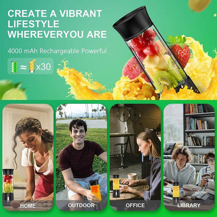 Portable Electric Fruit Juicer Smoothie Blender USB Rechargeable Travel Bottle - Aimall