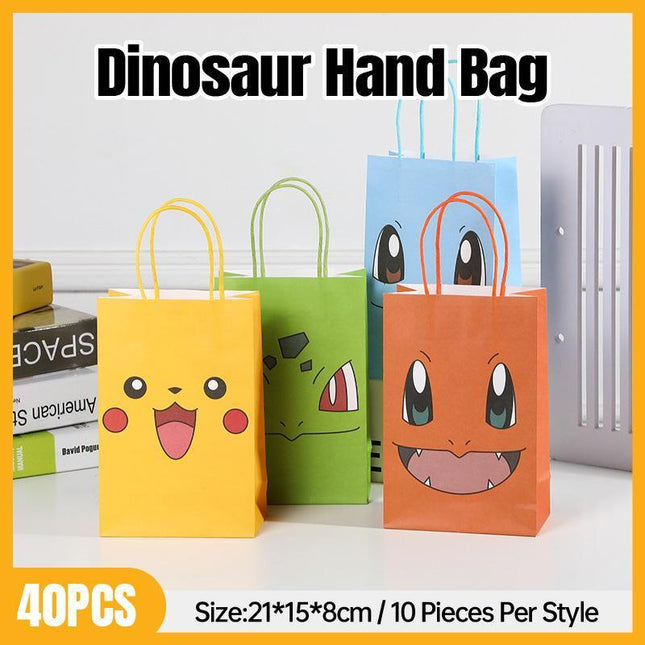 40PCS Cartoon Expression Portable Dinosaur Gift Bag AU