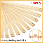 10pcs Wooden Pottery Clay Tools Rolling Plate Square Long Plate Pottery Ruler