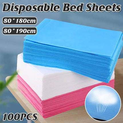 100pcs Non-Woven Breathable Bed Sheet for Beauty Salon Spa Hotel Travel Use