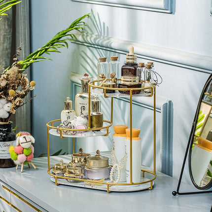 Round Multi-Tier Metal Storage Rack for Bathroom Vanity Kitchen Storage Rack