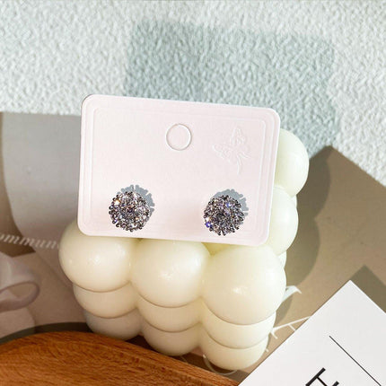 Spin Snowflake Stud Earrings for Women Winter Fashion Jewelry Festive Gift