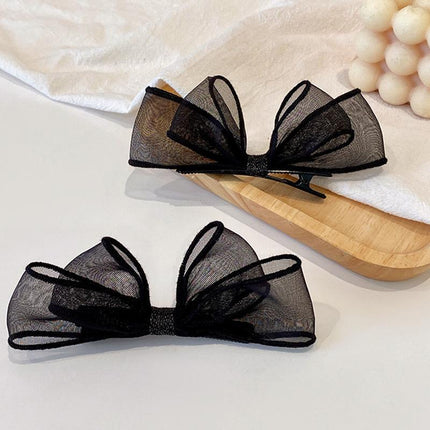 Sweet Mesh Bow Hairpin Hair Accessories Bang Clip Bowknot Hair Clips Girls Party - Aimall