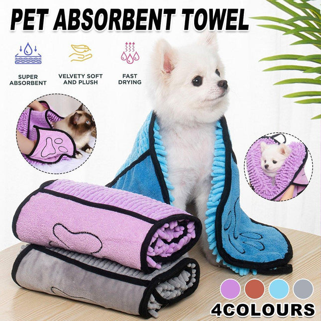 Quick Drying Pet Bath Towel Fast Absorbent Dog Cat Cleaning Towel for Grooming