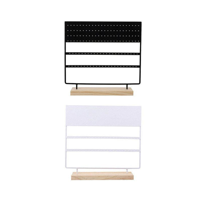 Earring Stand Display Rack 3-Tier Ear Stud Holder Jewelry Organizer 144 Holes - Aimall