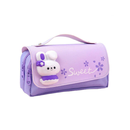 Functional Pencil Case Stationery Bag Pen Holder Storage Organizer for School