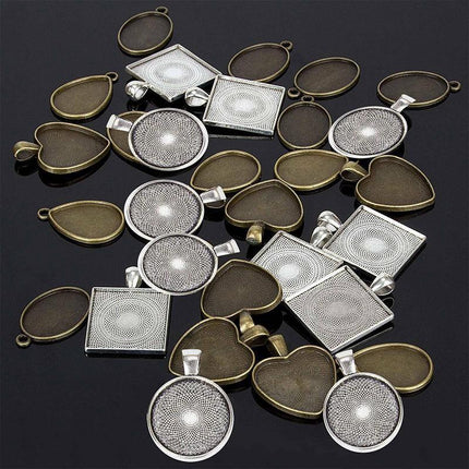 31PCS DIY Silicone Resin Mold Jewelry Casting Epoxy Pendant Tray Mould Craft Kit - Aimall