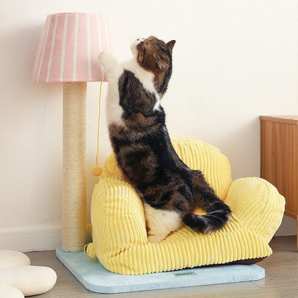 Multifunctional Cat Lounge Cozy Sofa Scratch Post Comfortable Kitty Rest Area - Aimall