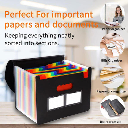A4 Document Organiser 25 Compartments Multilayer Folder Office File Storage