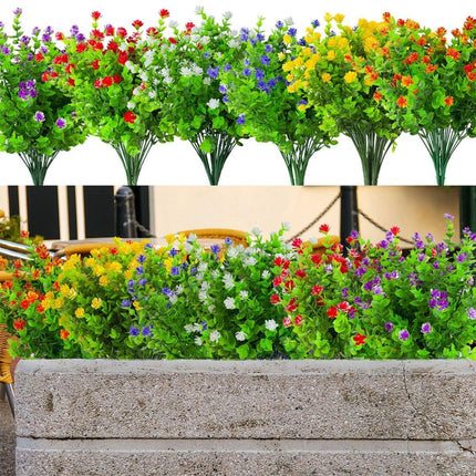 8pcs Artificial Camellia Flowers Realistic Silk Floral Decoration for Home Decor