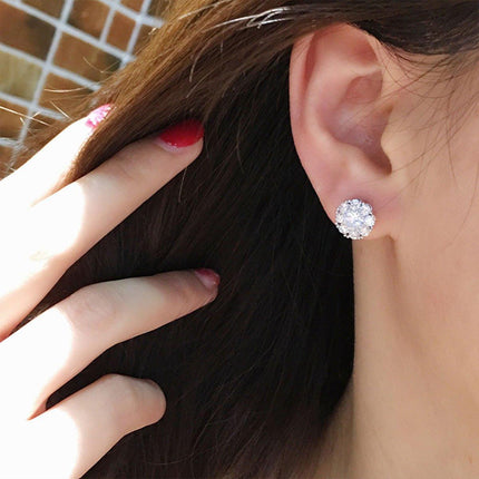 Spin Snowflake Stud Earrings for Women Winter Fashion Jewelry Festive Gift
